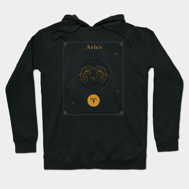 Aries | Astrology Zodiac Sign Design Hoodie by The Witch's Life